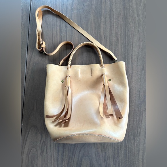 Madewell Tan Leather Tote Bag with Tassels - Picture 3 of 7